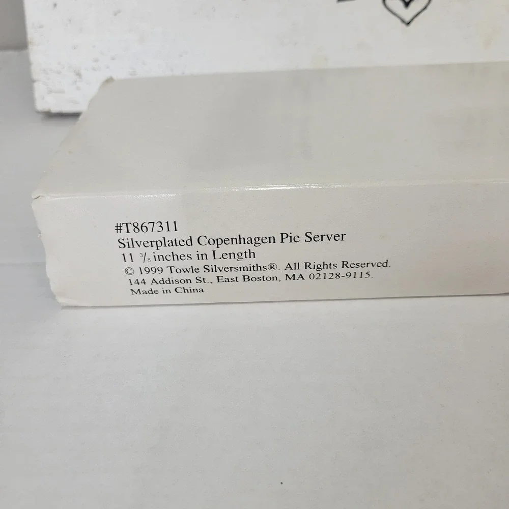 Towle Silver Plated Copenhagen Cake Knife Server Original‎ Green Velvet Box New
